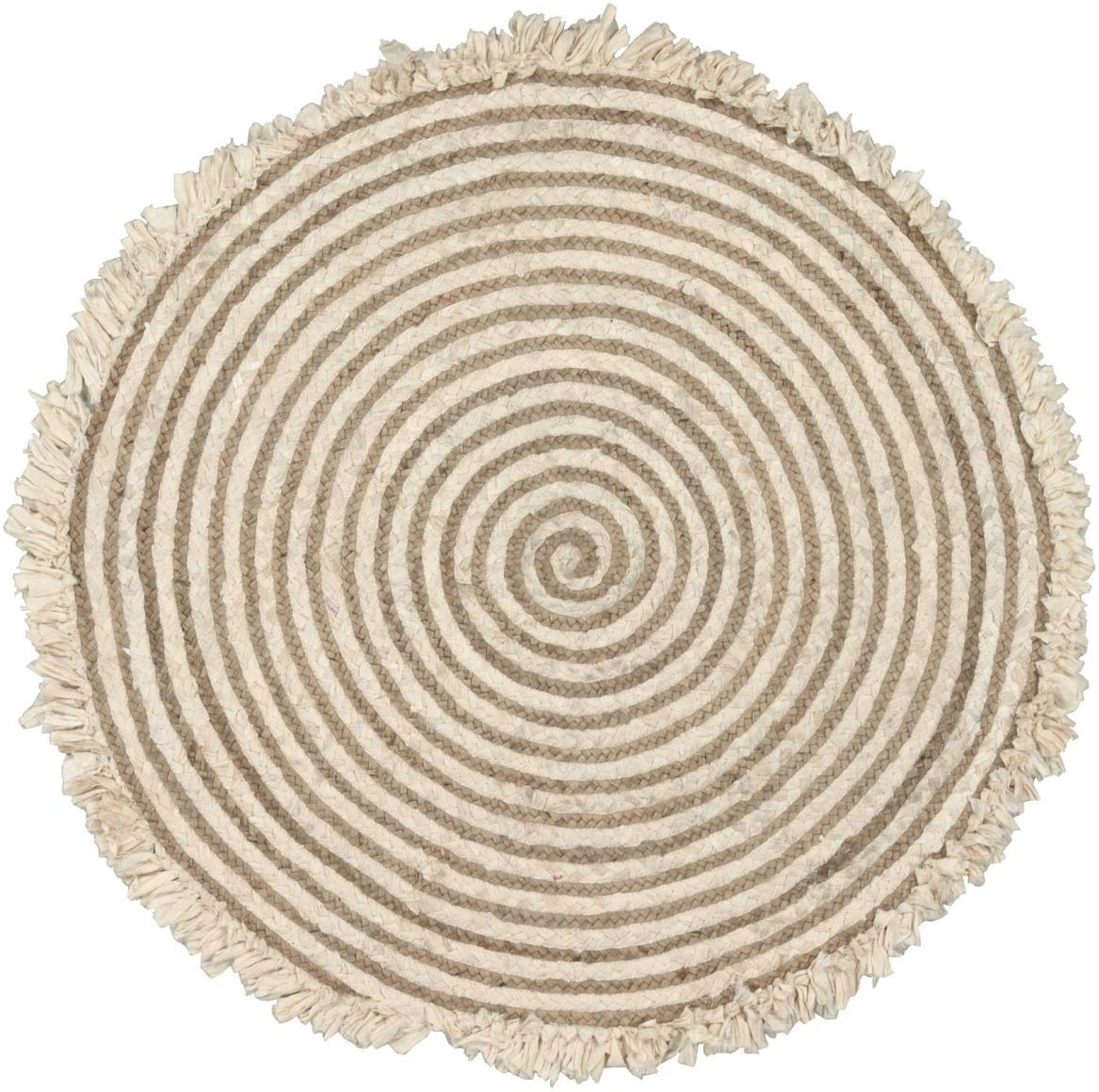 Gulvtæppe Kave Home Gisel 120Ã120 cm natur jute rustik kolonial