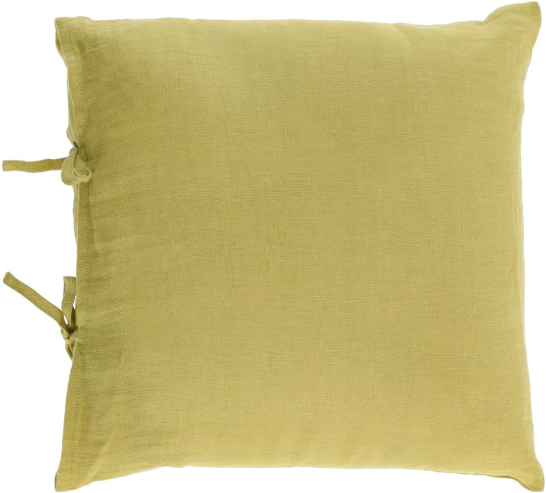 Pudebetræk Kave Home Tazu 45x45 cm grøn hør, aftageligt betræk, rustik kolonial stil