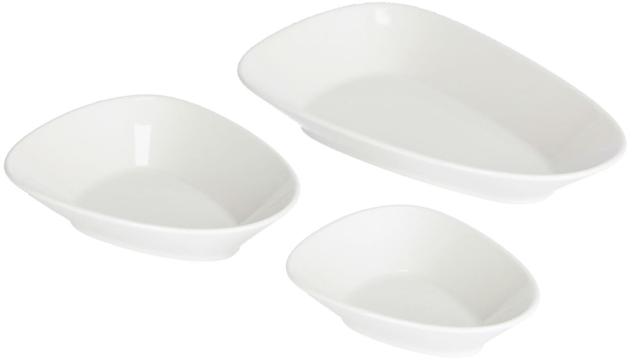 Skålesæt 3 stk. Kave Home Pierina porcelæn hvid ovn- & mikrobølgeegnet