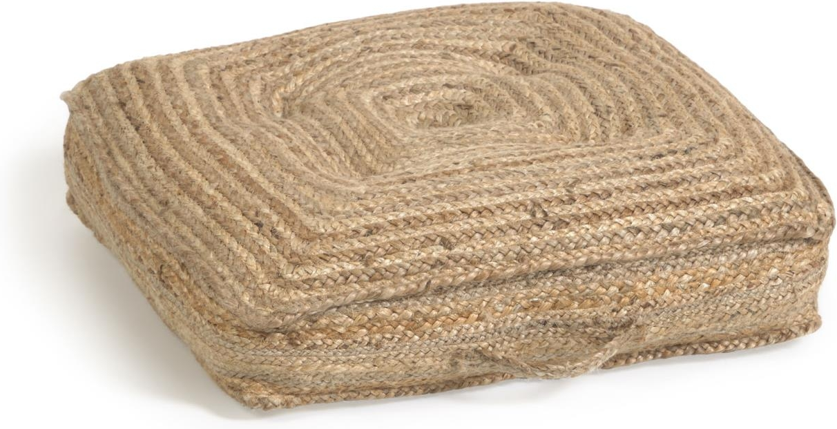 Gulvpude Kave Home Abir, rustik jute-bomuld natur 58Ã58Ã15 cm