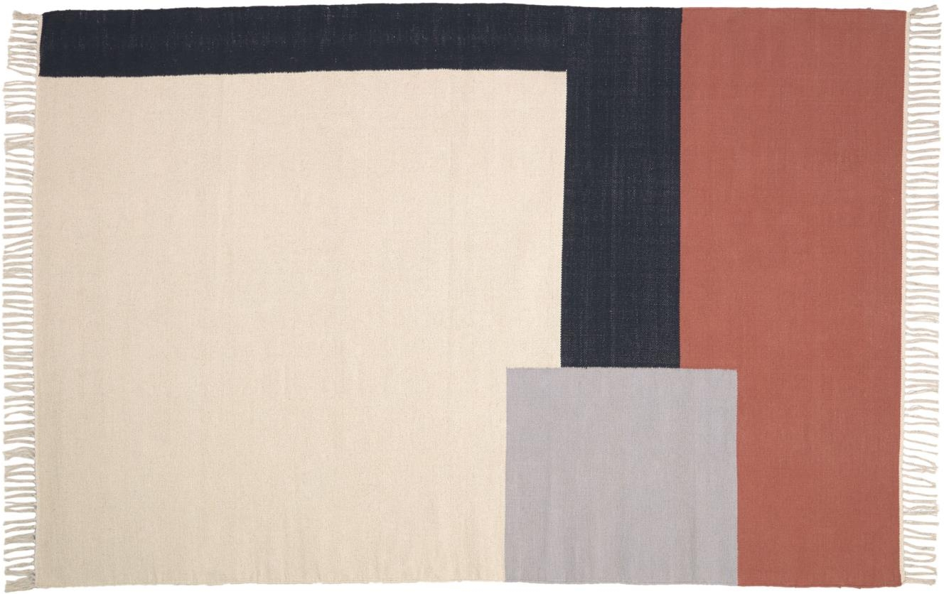 Gulvtæppe Kave Home Cataleya 160x230 cm  -  moderne nordisk flerfarvet bomuldstæppe