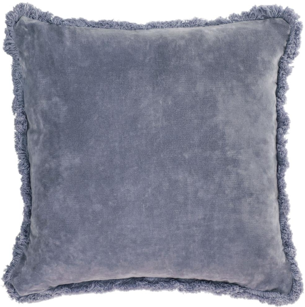 Pudebetræk Kave Home Cedella blå bomuldsvelvet 45x45 cm  -  100% bomuld, bæredygtigt design