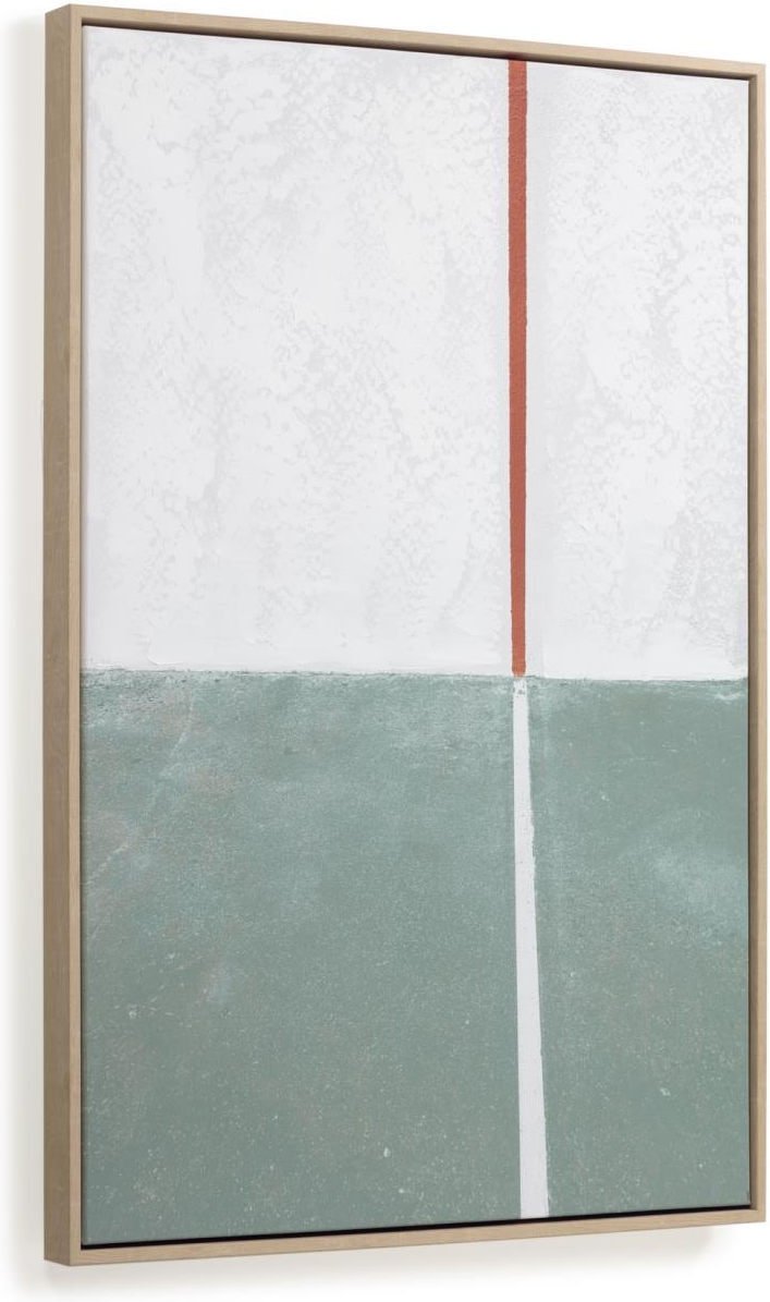 Billede med ramme Kave Home Malvern abstrakt 70Ã43 cm grøn/hvid