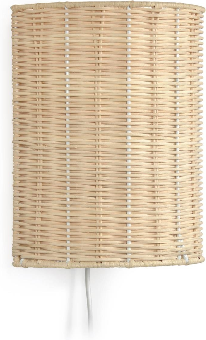 Indendørs væglampe Kave Home Kimjit  -  rustik natur rattan med justerbar svingarm 25x13x20 cm