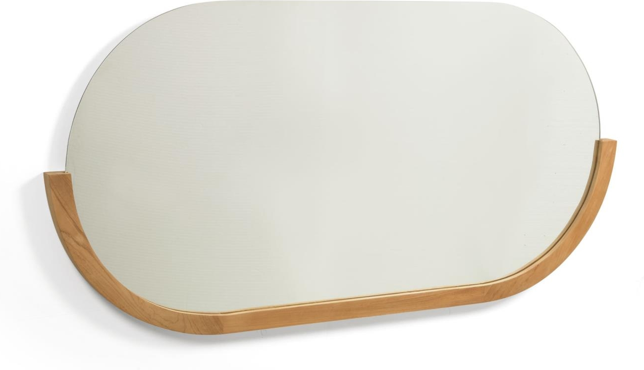 Kave Home Rokia vægspejl teaktræ natur 90 x 55 cm  -  moderne rustikt fugtbestandigt spejl