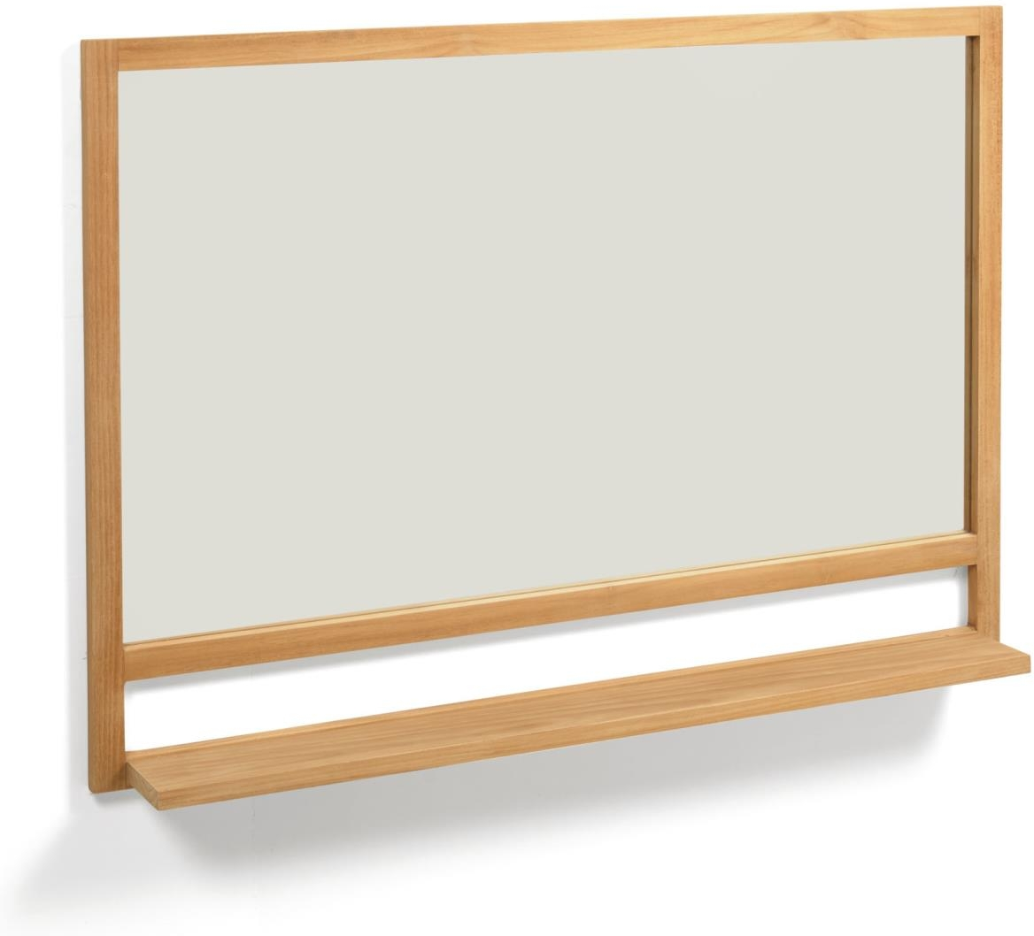 Vægspejl Kave Home Taciana  -  klassisk design i massivt teaktræ, fugtbestandigt til badeværelse, 100 x 70 cm
