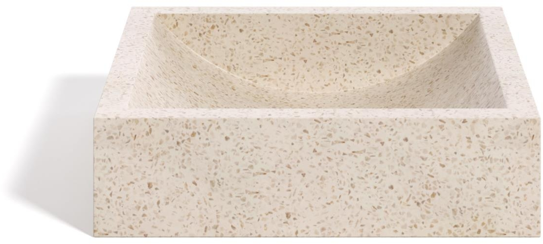 Bordplade håndvask Kave Home Delina hvid terrazzo 45Ã40Ã12 cm