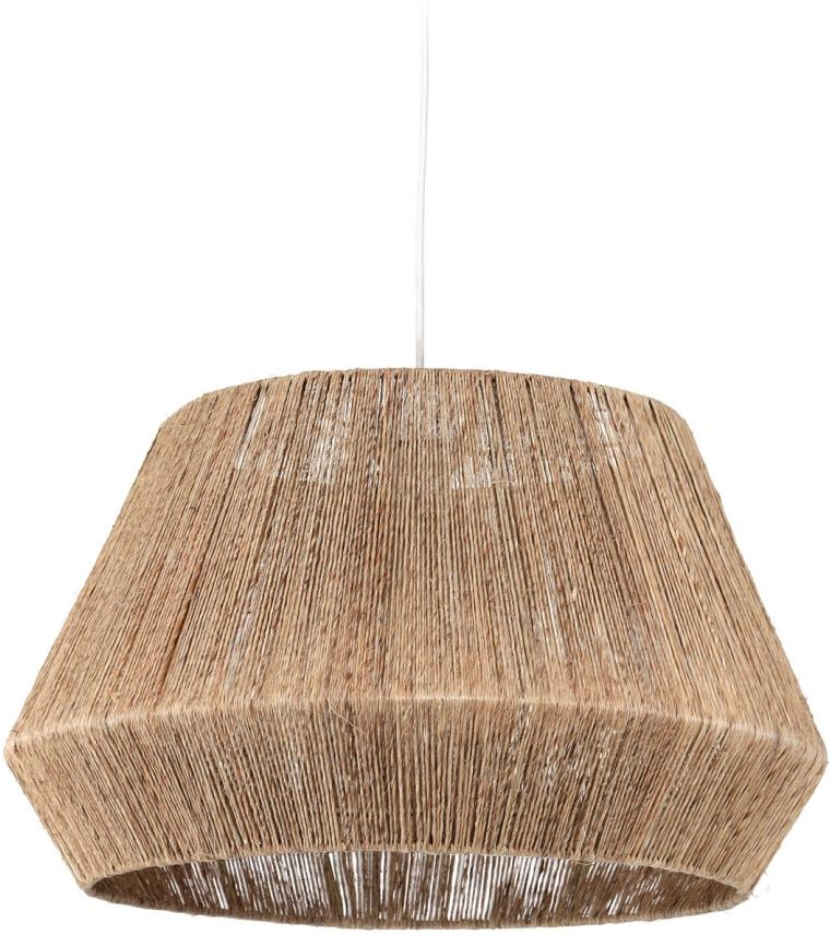 Pendelampe Kave Home Crismilda  -  Ø50 x H29 cm Rattan Lampeskærm i Naturlig Rustik Kolonial Stil