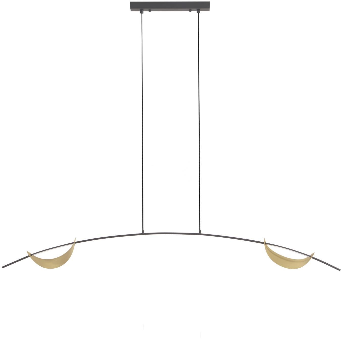 Hængelampe Kave Home Anatolia LED loftlampe i sort metal med gylden mesh