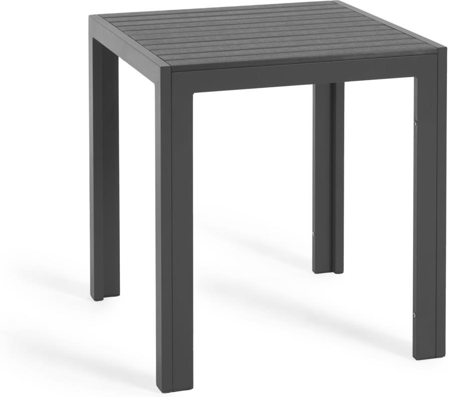 Udendørs spisebord Kave Home Shirley i aluminium & polyethylen 70x70 cm sort