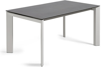 Spisebord med udtræk Kave Home Axis 160-220 cm sort/grå keramik stål