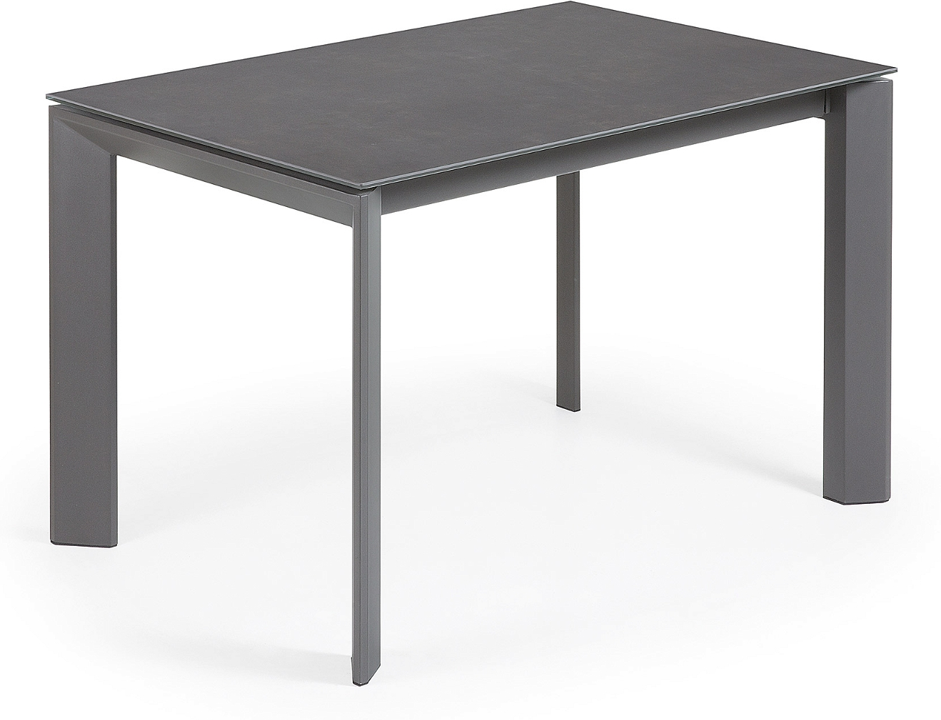 Spisebord med udtræk Kave Home Axis 120 - 180 cm mørkegrå keramisk bordplade glas/stålben