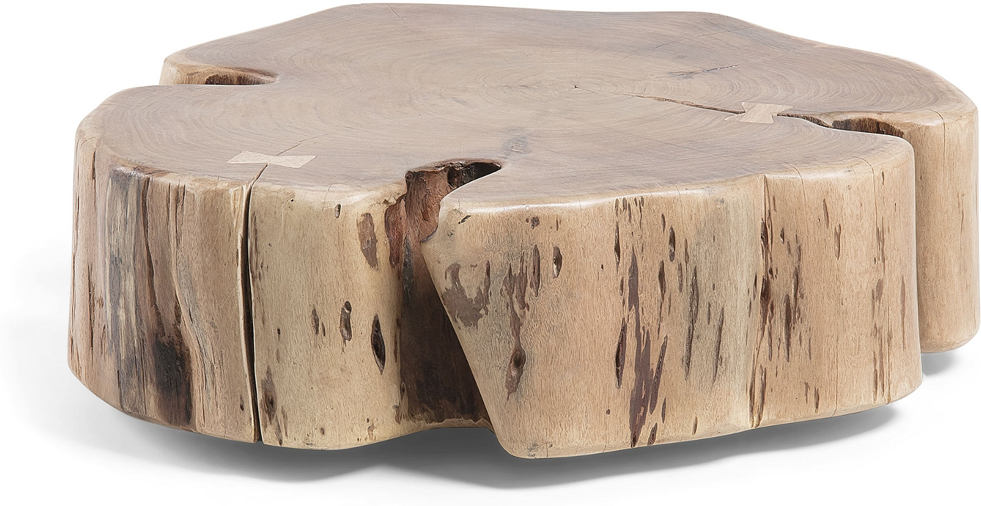 Sofabord/kaffebord Kave Home Essi i massivt akacietræ med hjul H23Ã60Ã65 cm rustik kolonial