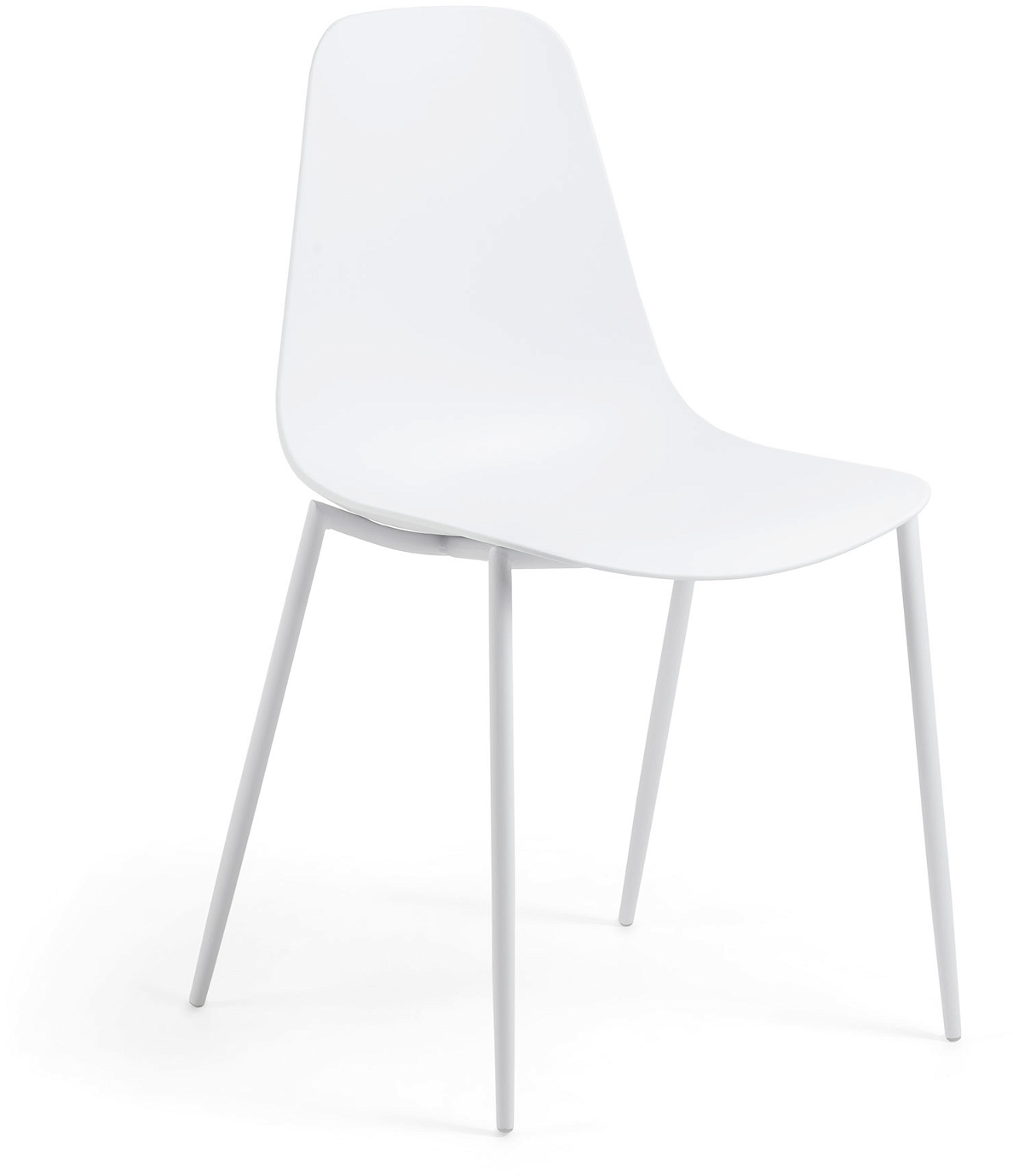 Spisebordsstol Kave Home Whatts hvid polypropylen & mat stålramme nordisk design