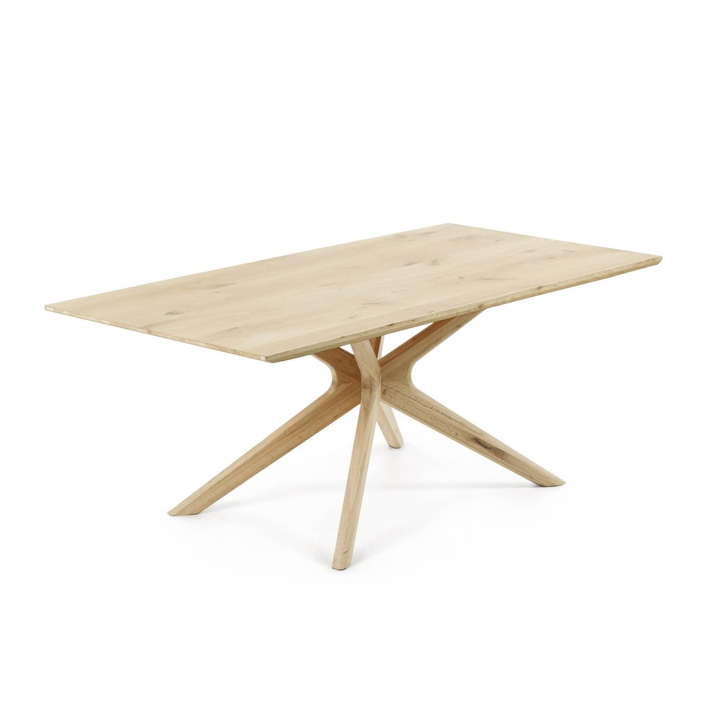 Spisebord Kave Home Normande 200x100 cm natur egetræsfinér hvidvasket finish nordisk design