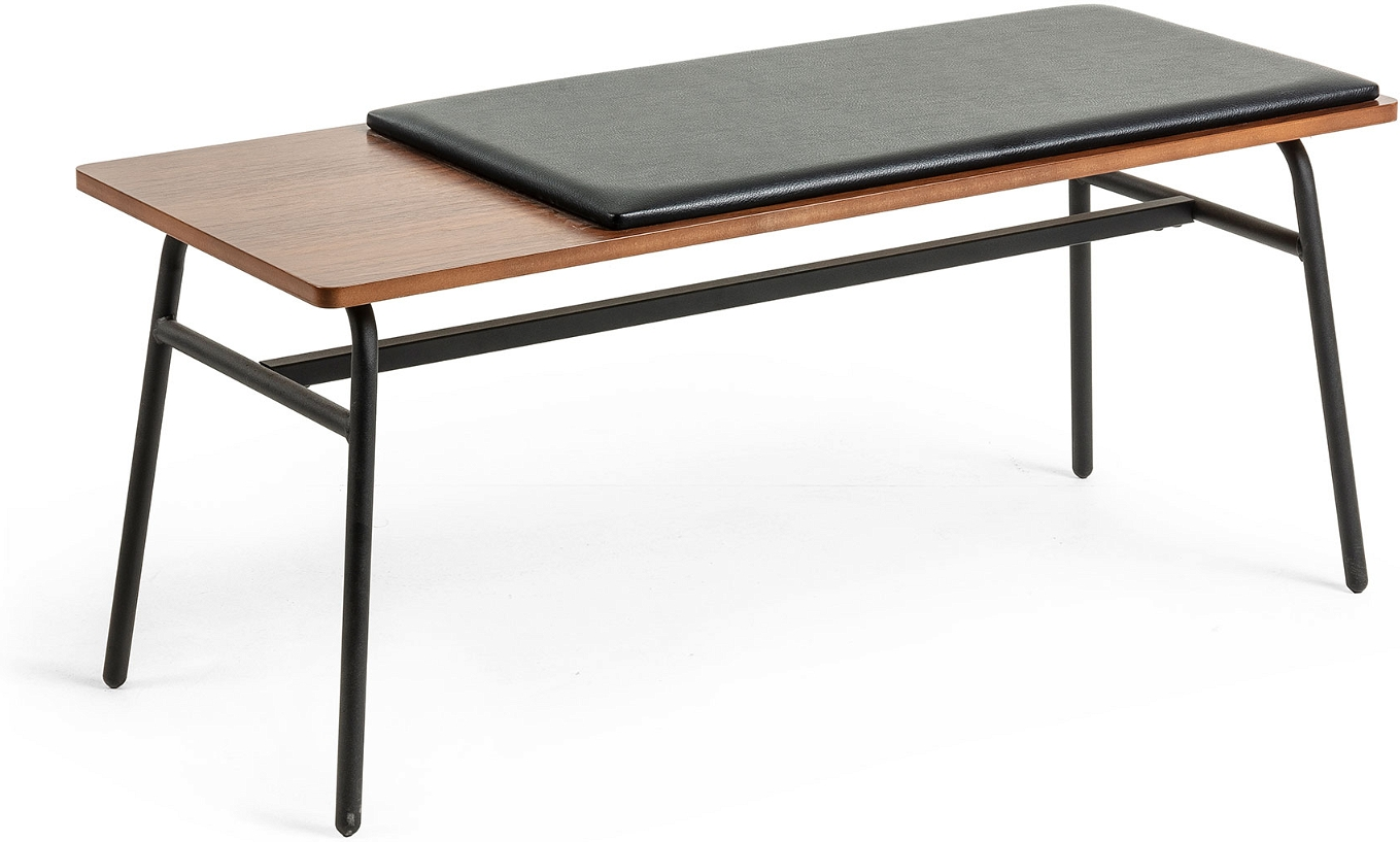 Entrébænk Kave Home Carabel moderne vintage valnød/sort metal