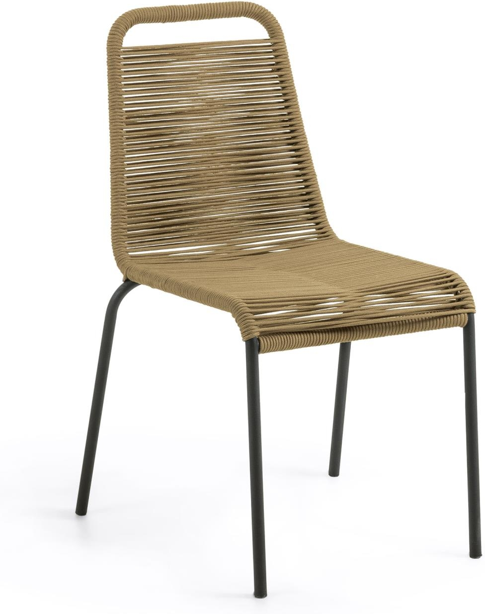 Udendørs spisebordsstol Kave Home Lambton brun/sort H84 x B49 x D59 cm