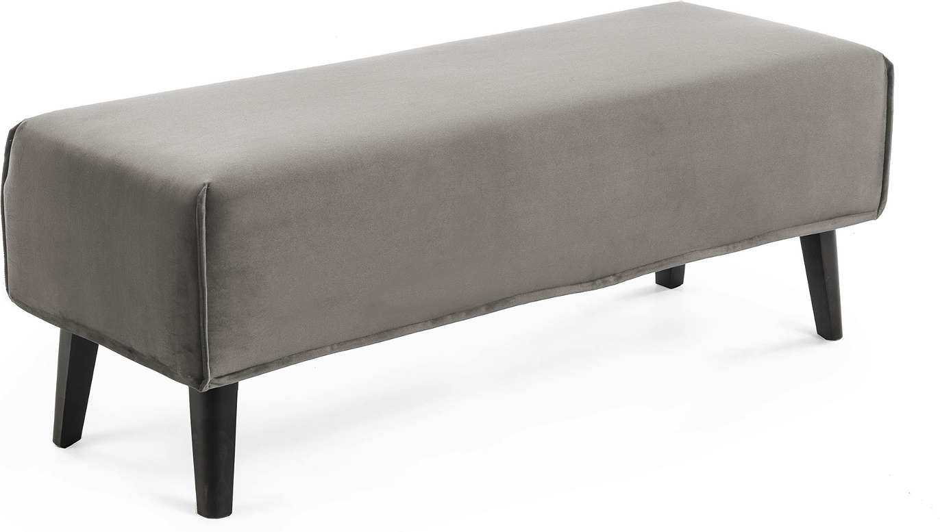 Betræk til entrébænk Kave Home Dyla velvet grå/sort 100% polyester