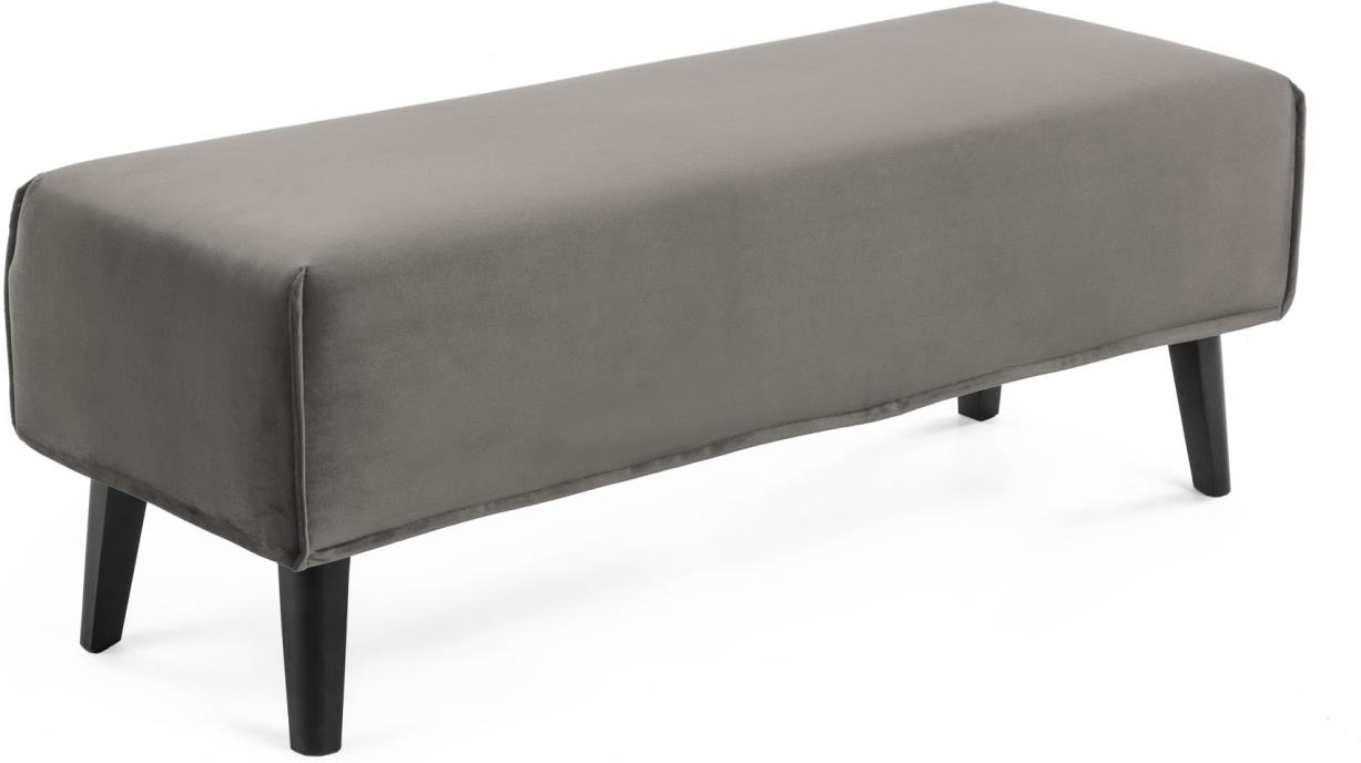 Entrébænk Kave Home Dyla fløjlsbænk grå/sort 111Ã42Ã42 cm