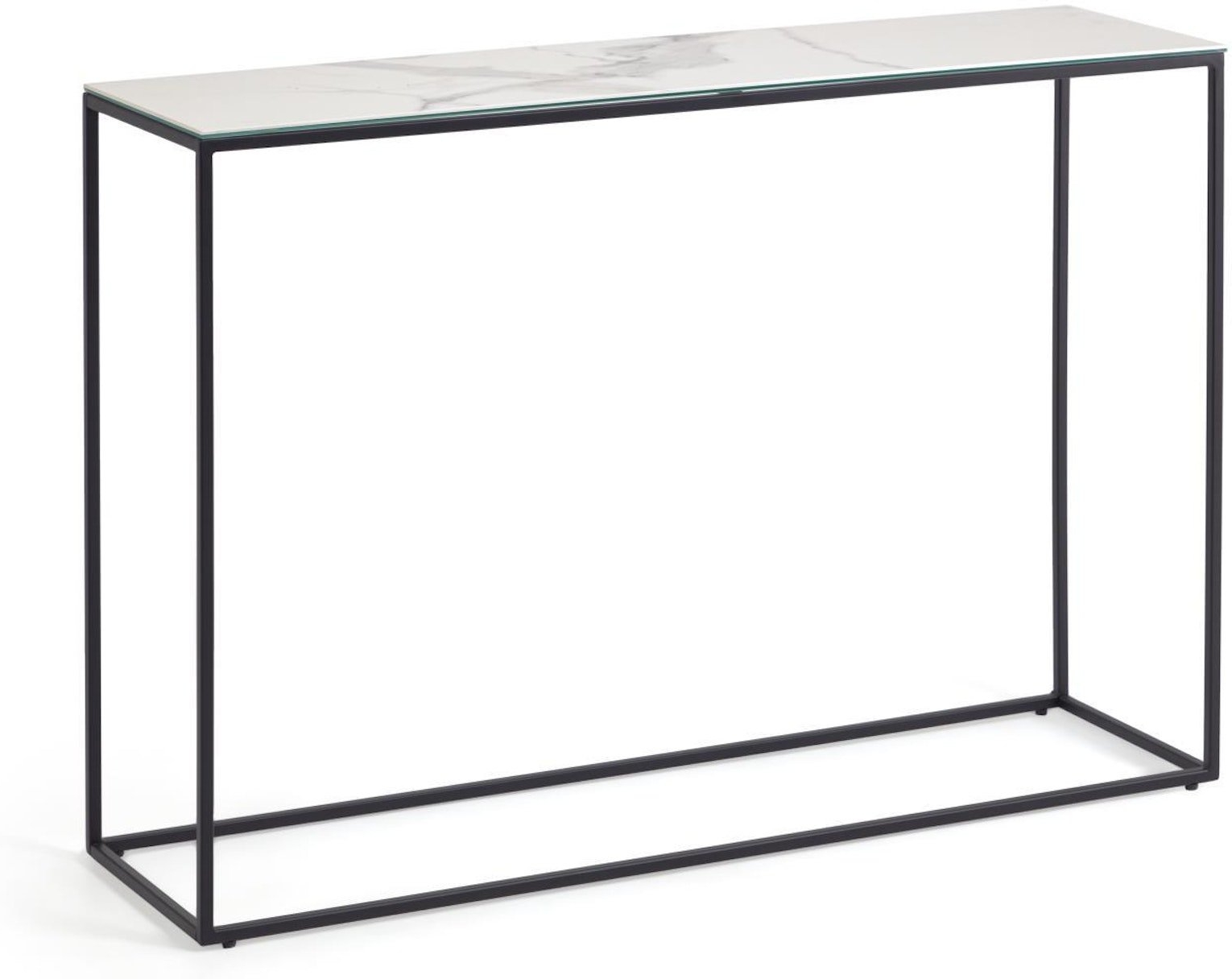 Kave Home Rewena konsolbord/afsætningsbord hvid keramik/glas B110 D30 H75