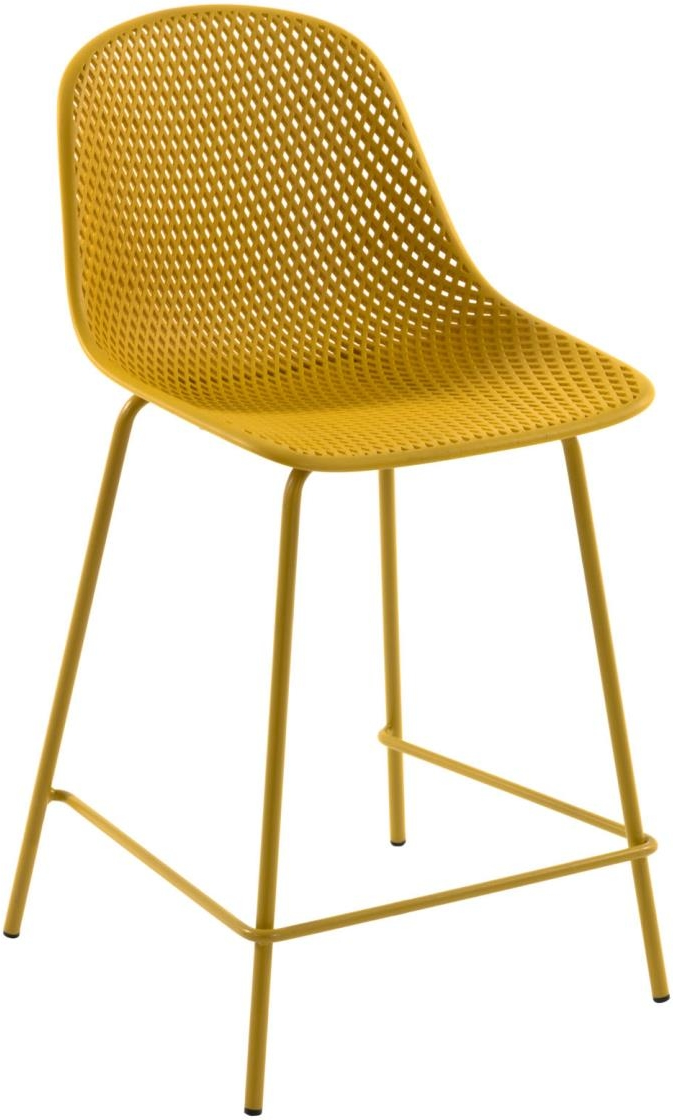Barstol/højstol Kave Home Quinby sennep moderne plast og stål H97ÃB49 cm