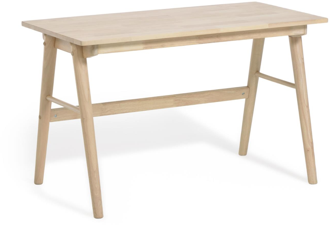Skrivebord Kave Home Curie  -  massivt gummitræ arbejdsbord, nordisk moderne design, 120x60x73 cm