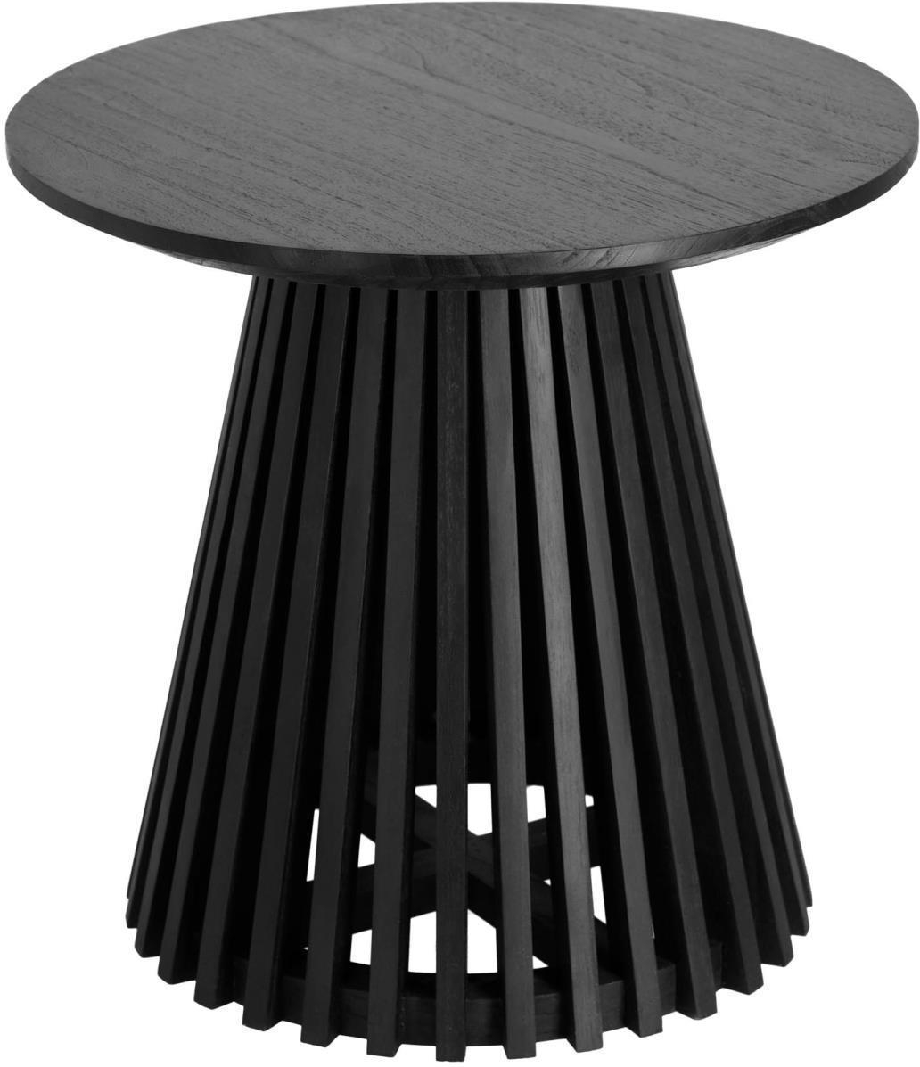 Sidebord / Småbord Kave Home Jeanette i massivt mindi træ sort Ø50 cm