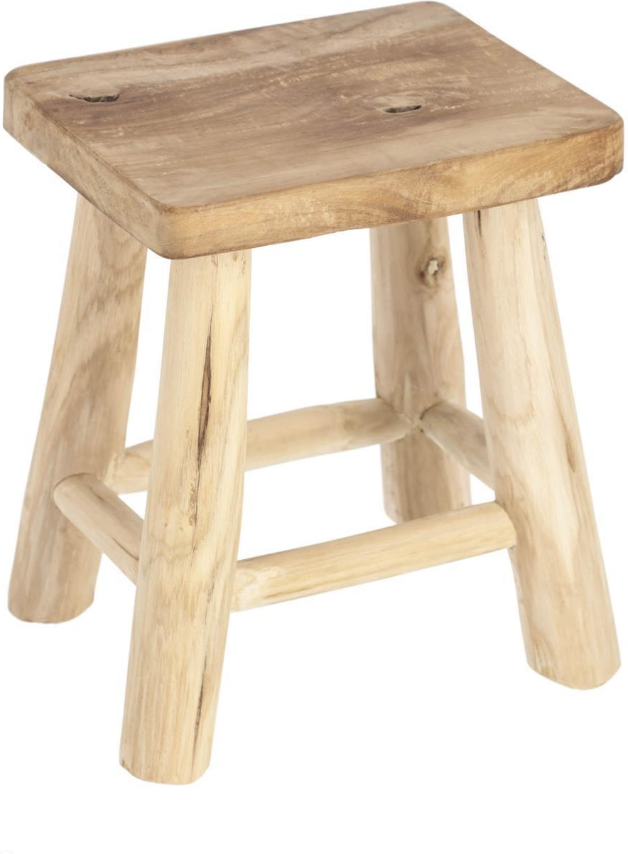 Skammel/taburet Kave Home Yumbi massiv teak natur H30ÃB20ÃL25 cm