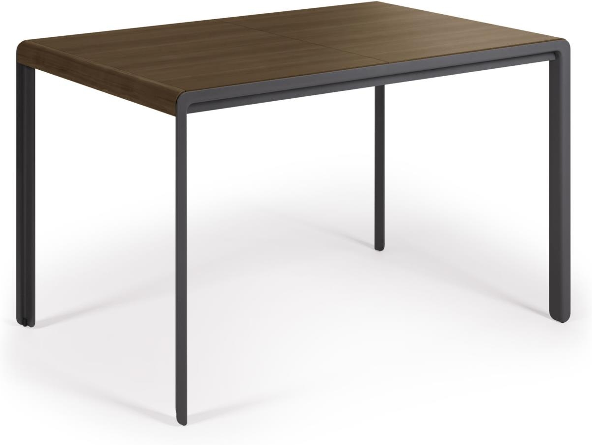 Spisebord med udtræk Kave Home Nadyria 160x80 cm mørk natur/sort