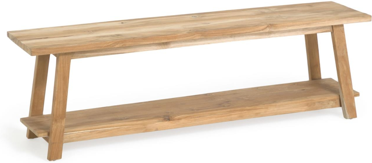 Entrébænk uden ryglæn Kave Home Safara 100% genbrugt teak 150 cm rustik kolonial natur