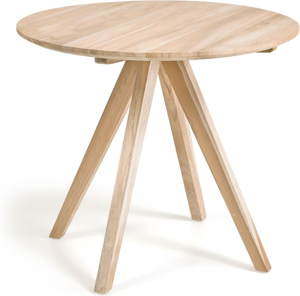 Udendørs spisebord Kave Home Maial Ø90 rund foldbart massivt teak