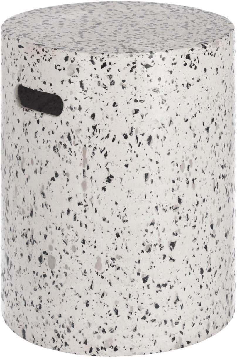 Udendørs sidebord Kave Home Jenell hvid terrazzo 35x35 cm H46 cm