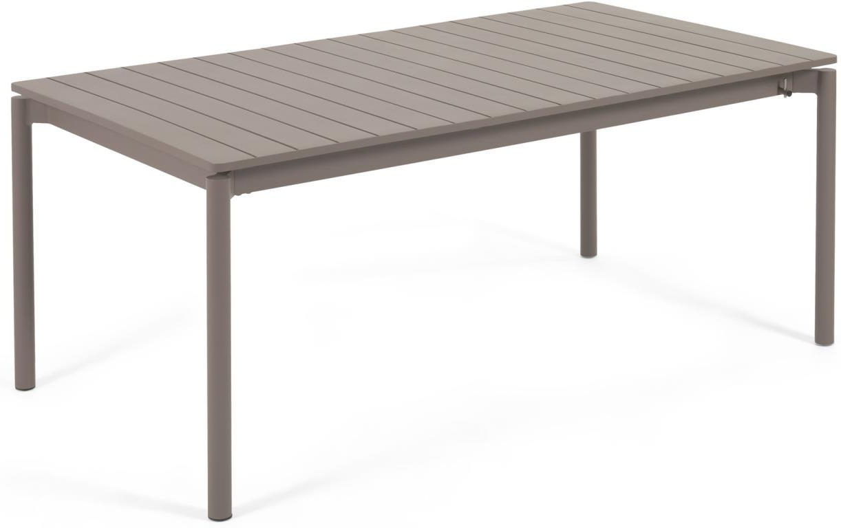 Udendørs spisebord med udtræk Kave Home Zaltana brun pulverlakeret aluminium 240 - 300Ã100 cm