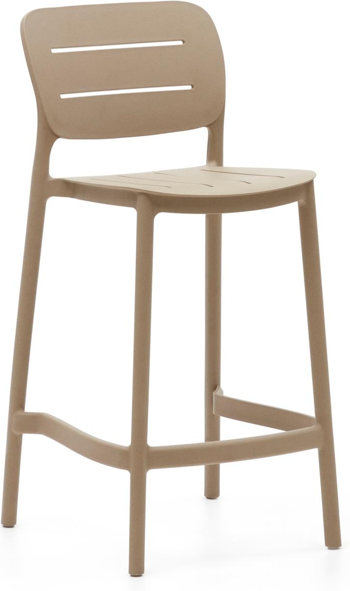 Udendørs barstol Kave Home Morella stabelbar genanvendeligt UV-bestandigt plast beige