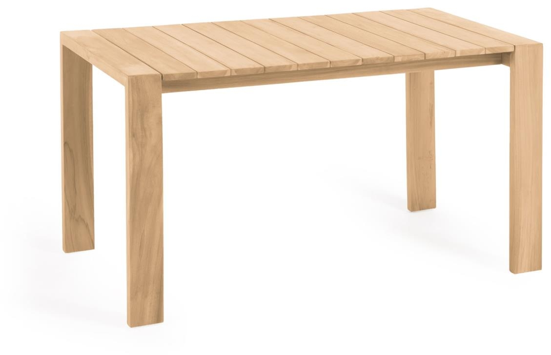 Udendørs Spisebord Kave Home Victoire Massivt Teak 160x90x77 cm Rustikt Kolonialt Til 6 Personer