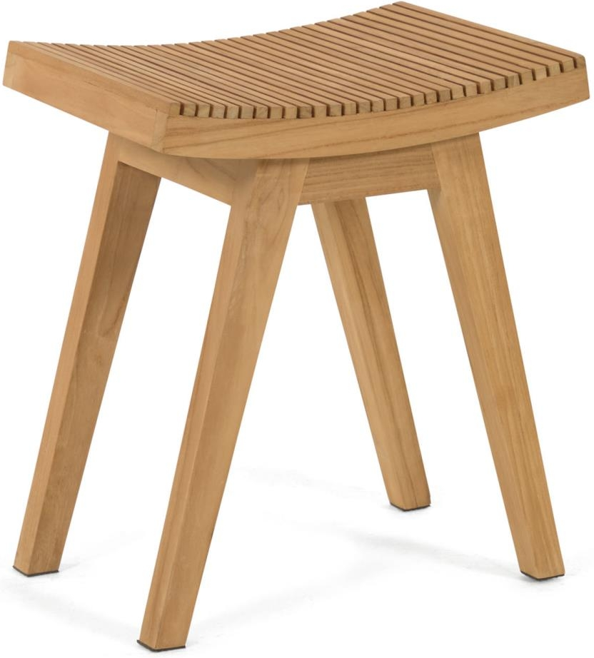 Taburet/skammel Kave Home Vicentina i massiv teaktræ natur H46 x B30 x L40 cm