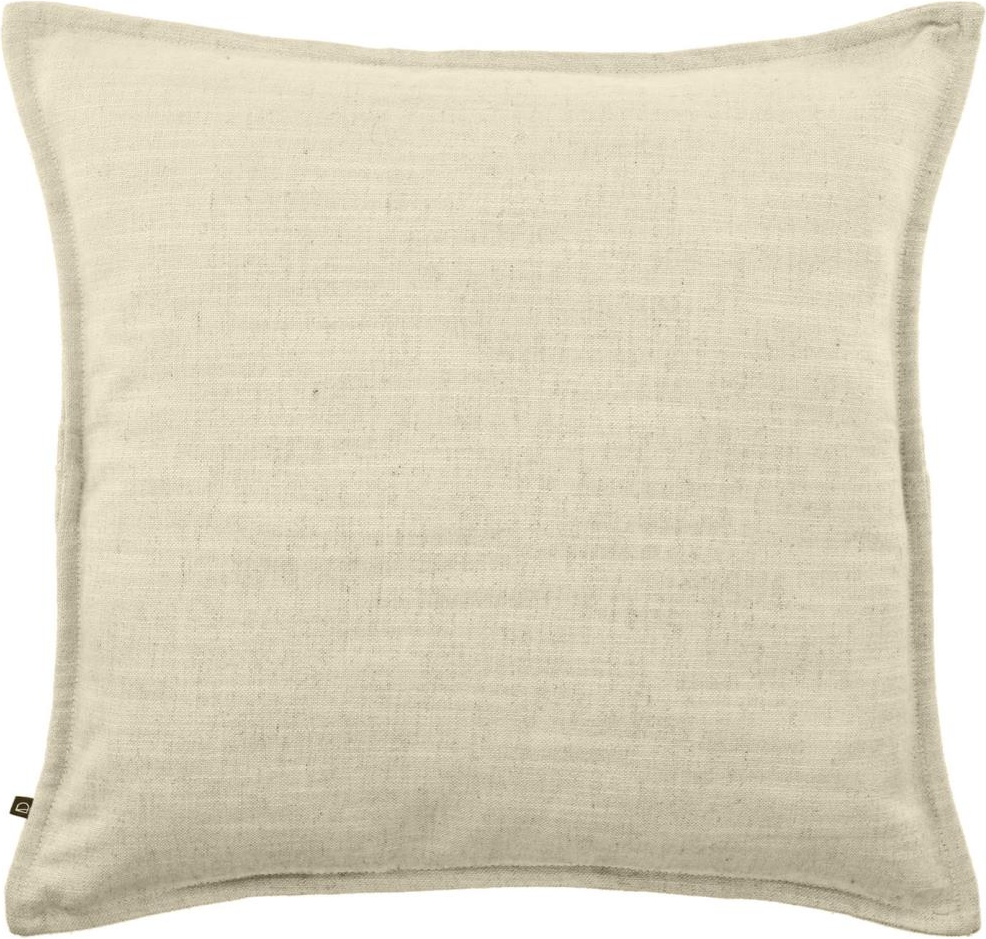 Pyntepudebetræk Kave Home Blok 45x45 cm hør hvid aftageligt betræk med lynlås
