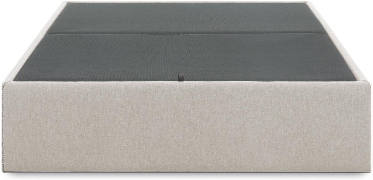Sengebund Kave Home Matters med opbevaring 180x200 cm Beige/Sort stof/finértræ