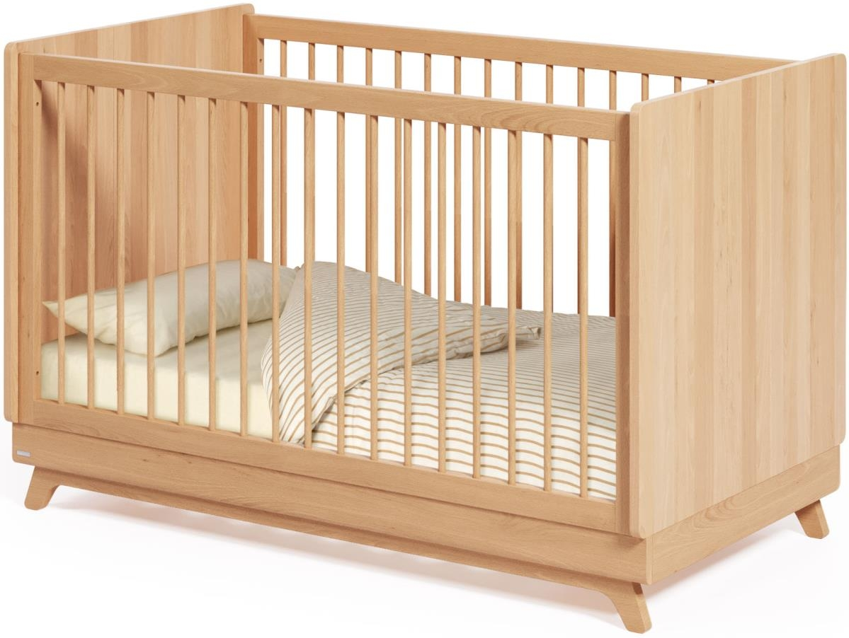 Tremmeseng Kave Home Maralis barneseng i massiv ask natur med lamelbund justerbar nordisk design