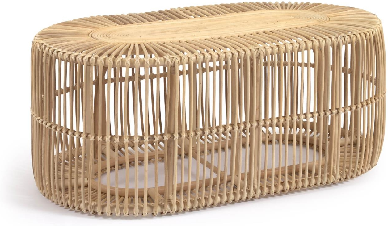 Sofabord / Kaffebord Kave Home Lael håndlavet rattan natur 110x60x45 cm