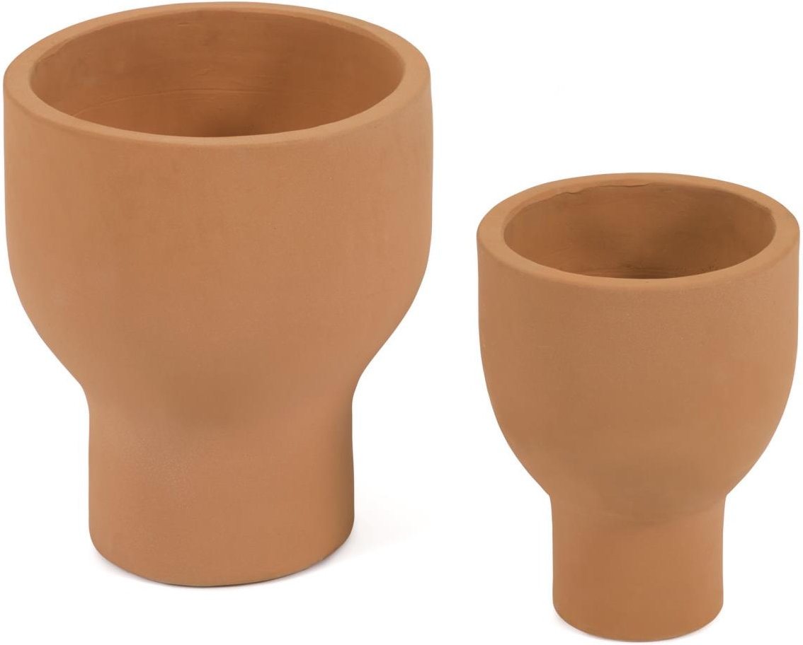 Plantekrukke Kave Home Vittorina terracotta Ø35 H39 rustik nordisk design