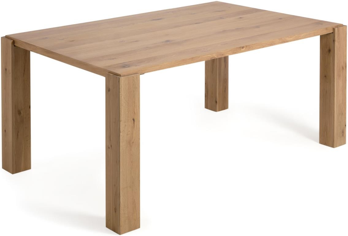 Spisebord Kave Home Deyanira i massivt egetræ 76x90x160 cm rustikt kolonialt design