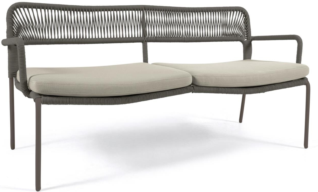 Udendørs 2-personers lounge sofa Kave Home Cailin grøn galvaniseret stål med vandafvisende puder