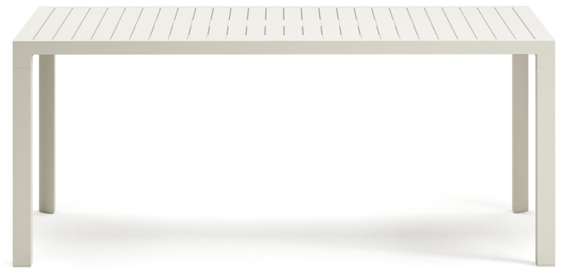 Udendørs spisebord Kave Home Culip aluminium terrassebord hvid 180 x 90 x 75 cm