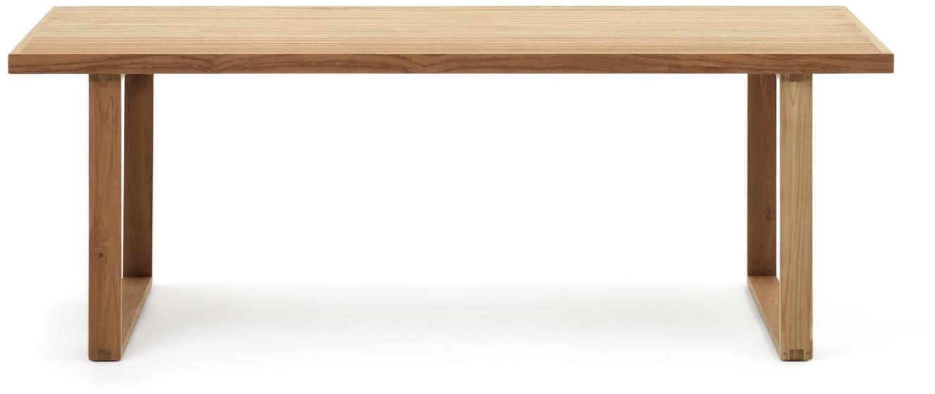Udendørs spisebord Kave Home Canadell i massivt genanvendt teak natur 220 x 100 x 77 cm
