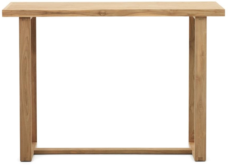 Udendørs barbord Kave Home Canadell massivt genanvendt teak rustikt kolonialt design 140x70x105 cm