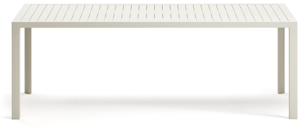 Udendørs spisebord Kave Home Culip terrassebord i hvidt aluminium 220x100x75 cm moderne nordisk