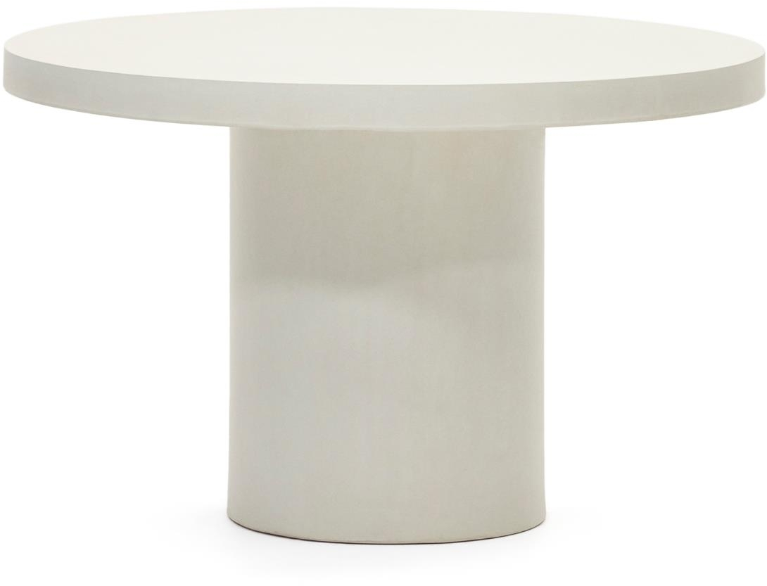 Udendørs spisebord Kave Home Aiguablava cement hvid 120x120 cm