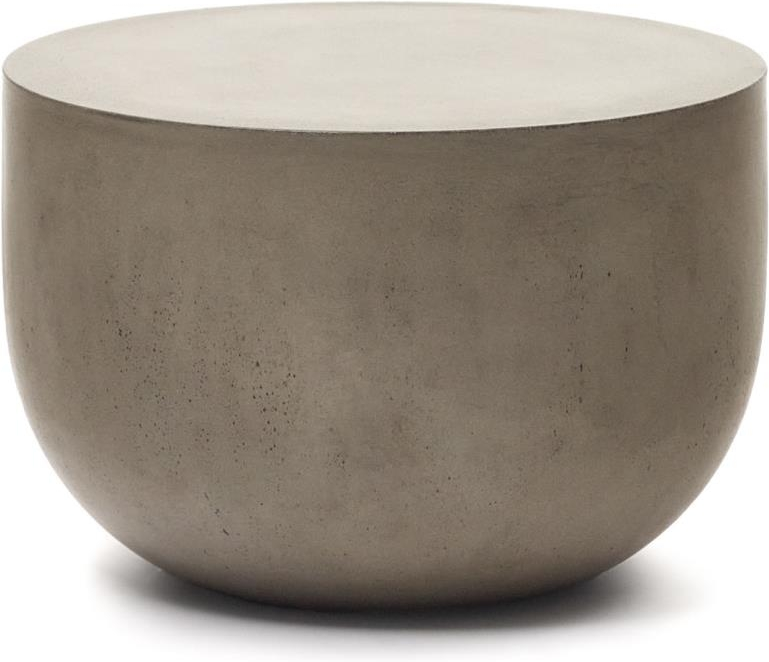 Udendørs sofabord / sidebord Kave Home Garbet grå cement Ø60 H40 cm