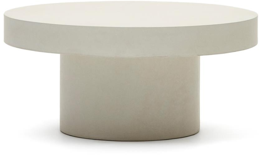 Udendørs cement sofabord Kave Home Aiguablava 90x90 cm hvid minimalistisk nordisk